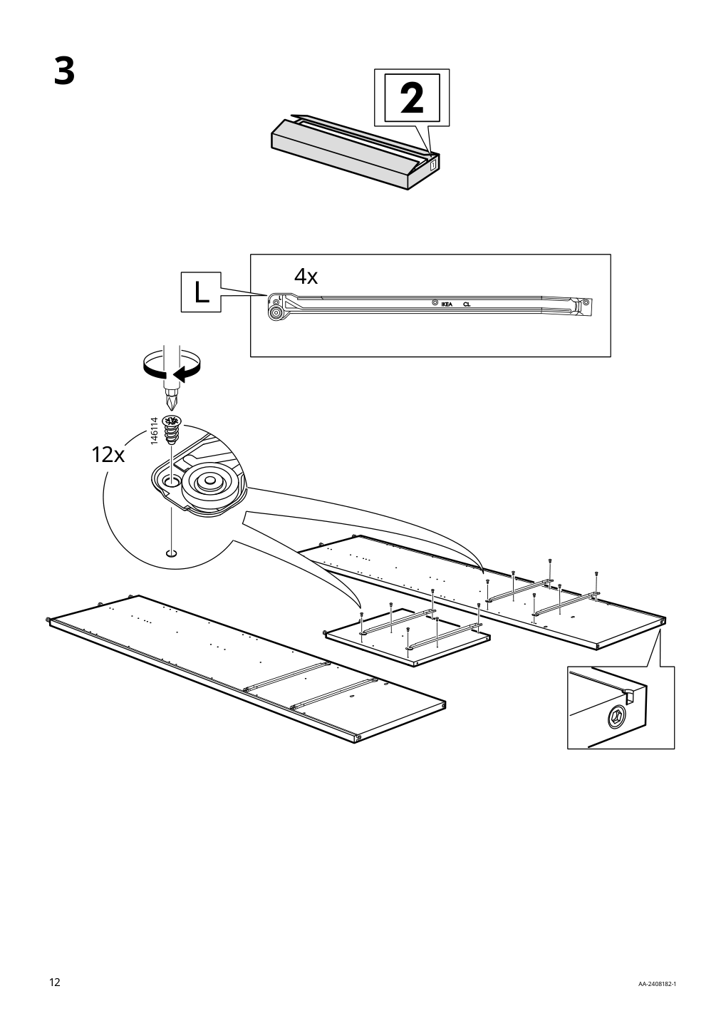 Assembly instructions for IKEA Visthus wardrobe gray white | Page 12 - IKEA VISTHUS wardrobe 503.476.16