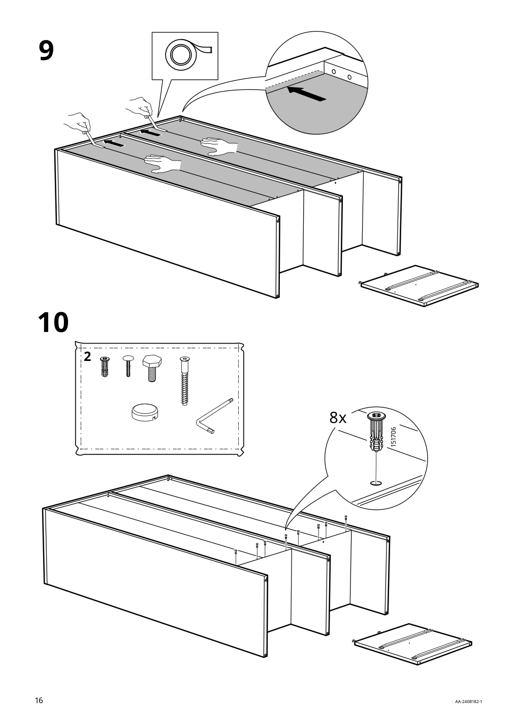 Assembly instructions for IKEA Visthus wardrobe gray white | Page 16 - IKEA VISTHUS wardrobe 503.476.16