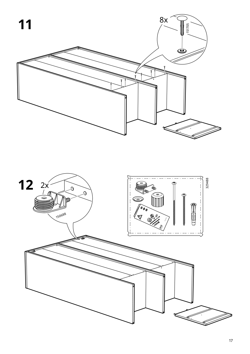 Assembly instructions for IKEA Visthus wardrobe gray white | Page 17 - IKEA VISTHUS wardrobe 503.476.16