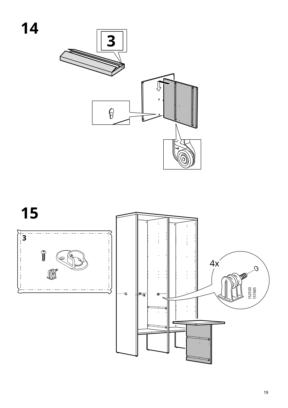 Assembly instructions for IKEA Visthus wardrobe gray white | Page 19 - IKEA VISTHUS wardrobe 503.476.16