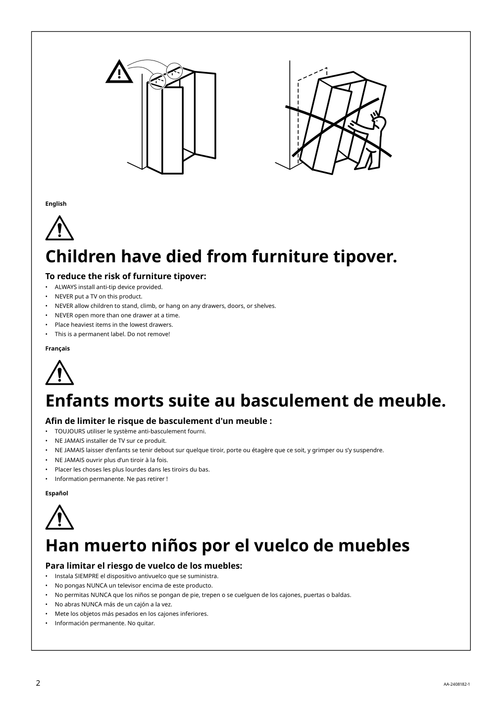 Assembly instructions for IKEA Visthus wardrobe gray white | Page 2 - IKEA VISTHUS wardrobe 503.476.16