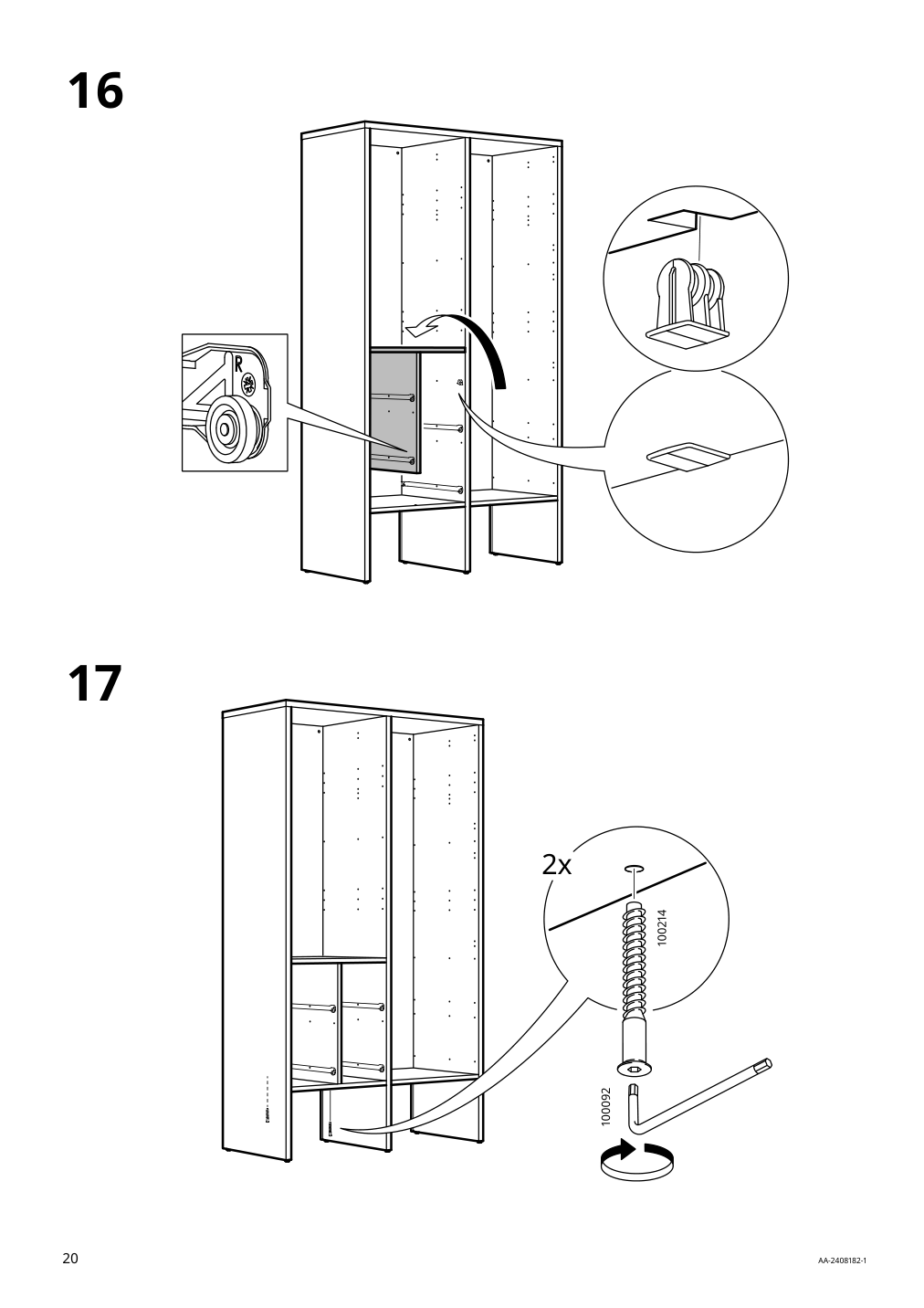 Assembly instructions for IKEA Visthus wardrobe gray white | Page 20 - IKEA VISTHUS wardrobe 503.476.16