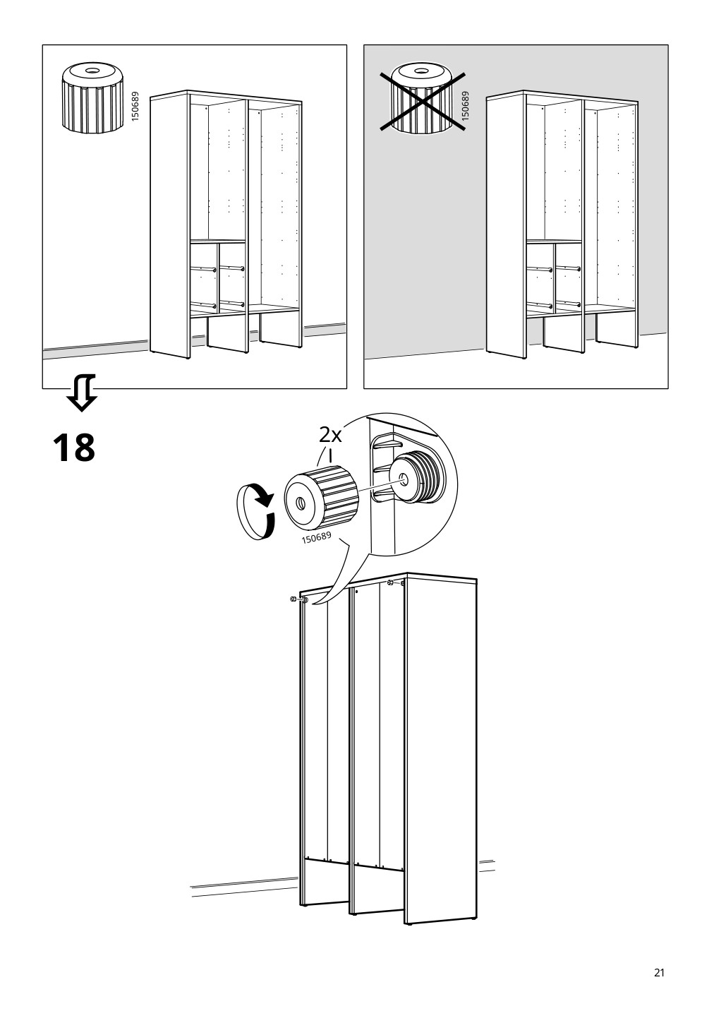 Assembly instructions for IKEA Visthus wardrobe gray white | Page 21 - IKEA VISTHUS wardrobe 503.476.16