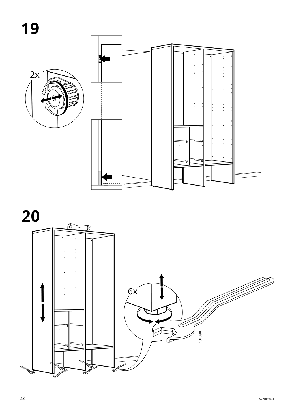 Assembly instructions for IKEA Visthus wardrobe gray white | Page 22 - IKEA VISTHUS wardrobe 503.476.16