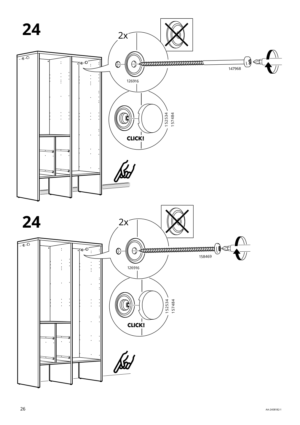 Assembly instructions for IKEA Visthus wardrobe gray white | Page 26 - IKEA VISTHUS wardrobe 503.476.16