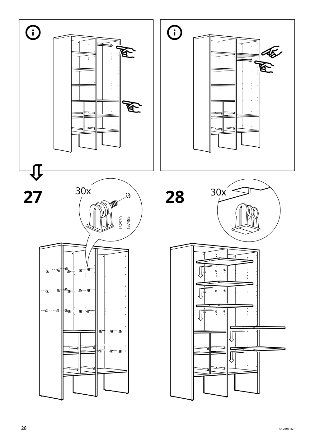 Assembly instructions for IKEA Visthus wardrobe gray white | Page 28 - IKEA VISTHUS wardrobe 503.476.16