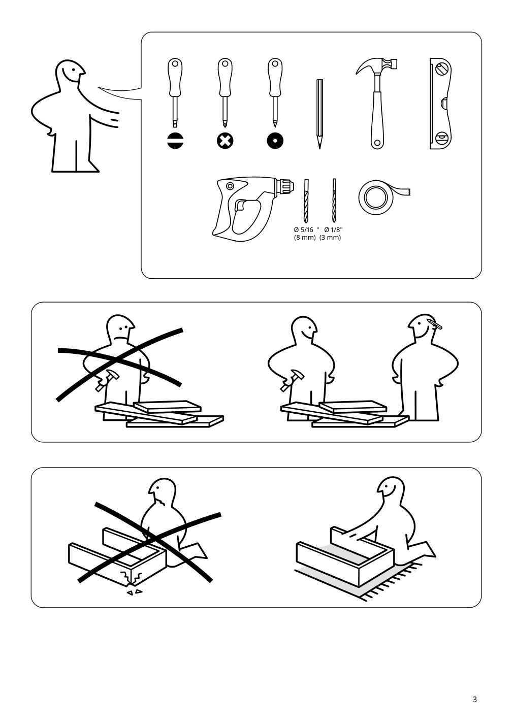 Assembly instructions for IKEA Visthus wardrobe gray white | Page 3 - IKEA VISTHUS wardrobe 503.476.16