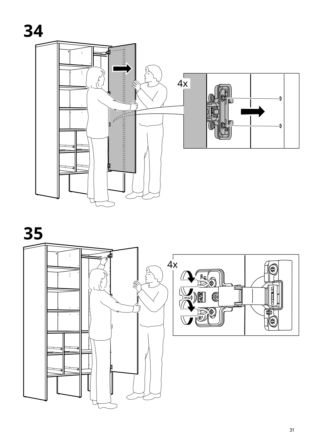 Assembly instructions for IKEA Visthus wardrobe gray white | Page 31 - IKEA VISTHUS wardrobe 503.476.16