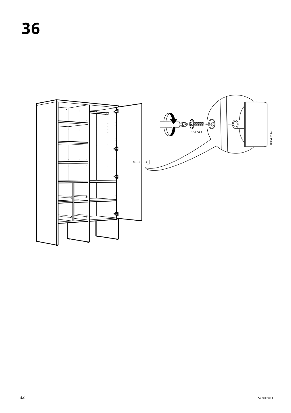 Assembly instructions for IKEA Visthus wardrobe gray white | Page 32 - IKEA VISTHUS wardrobe 503.476.16