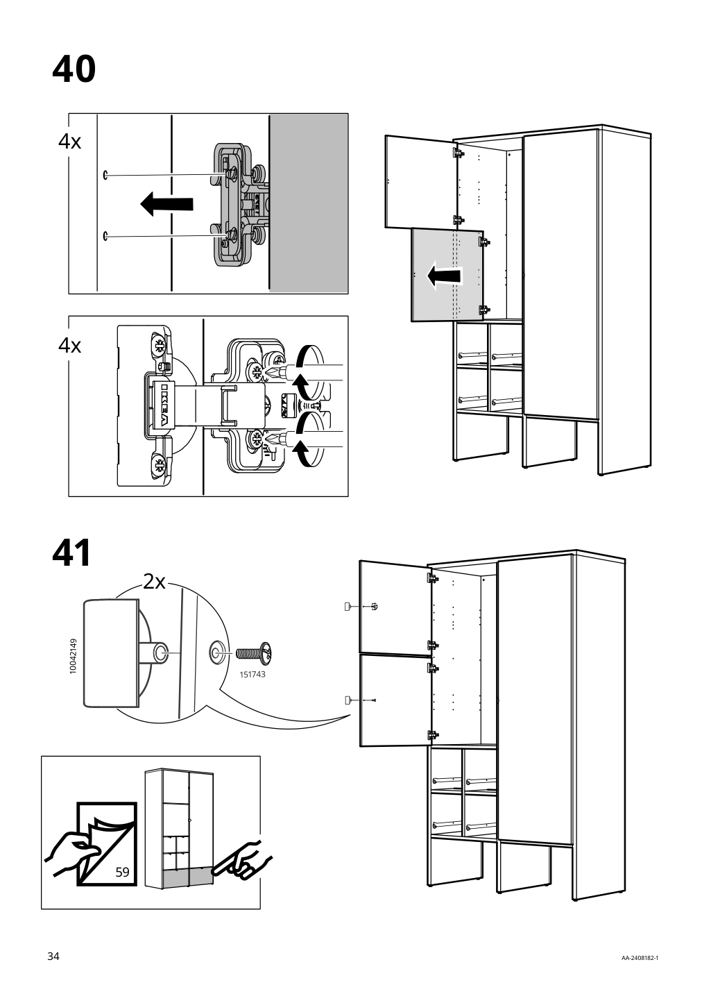 Assembly instructions for IKEA Visthus wardrobe gray white | Page 34 - IKEA VISTHUS wardrobe 503.476.16