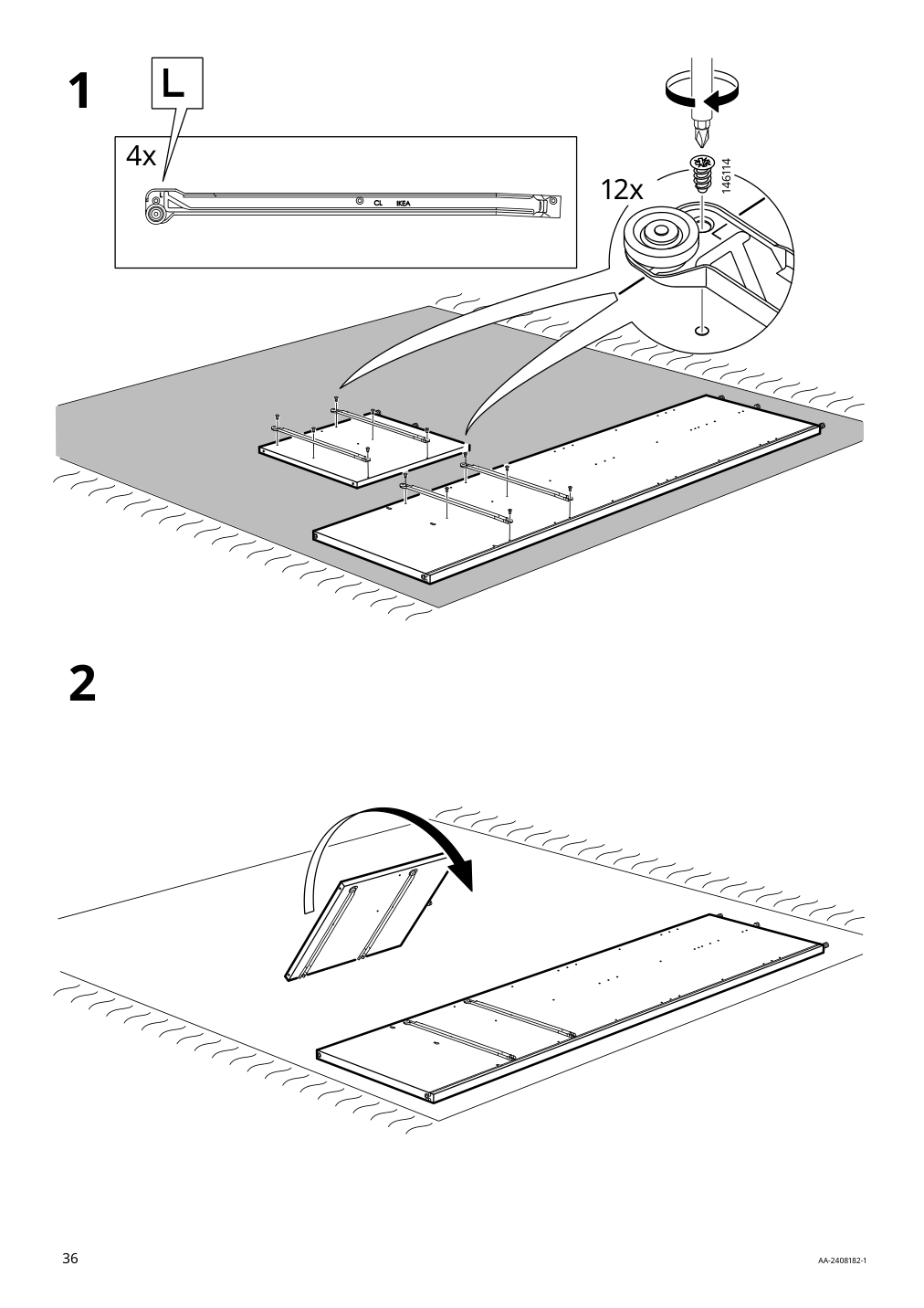 Assembly instructions for IKEA Visthus wardrobe gray white | Page 36 - IKEA VISTHUS wardrobe 503.476.16