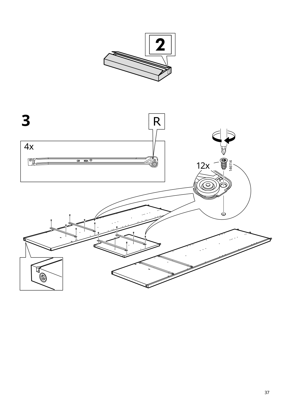 Assembly instructions for IKEA Visthus wardrobe gray white | Page 37 - IKEA VISTHUS wardrobe 503.476.16