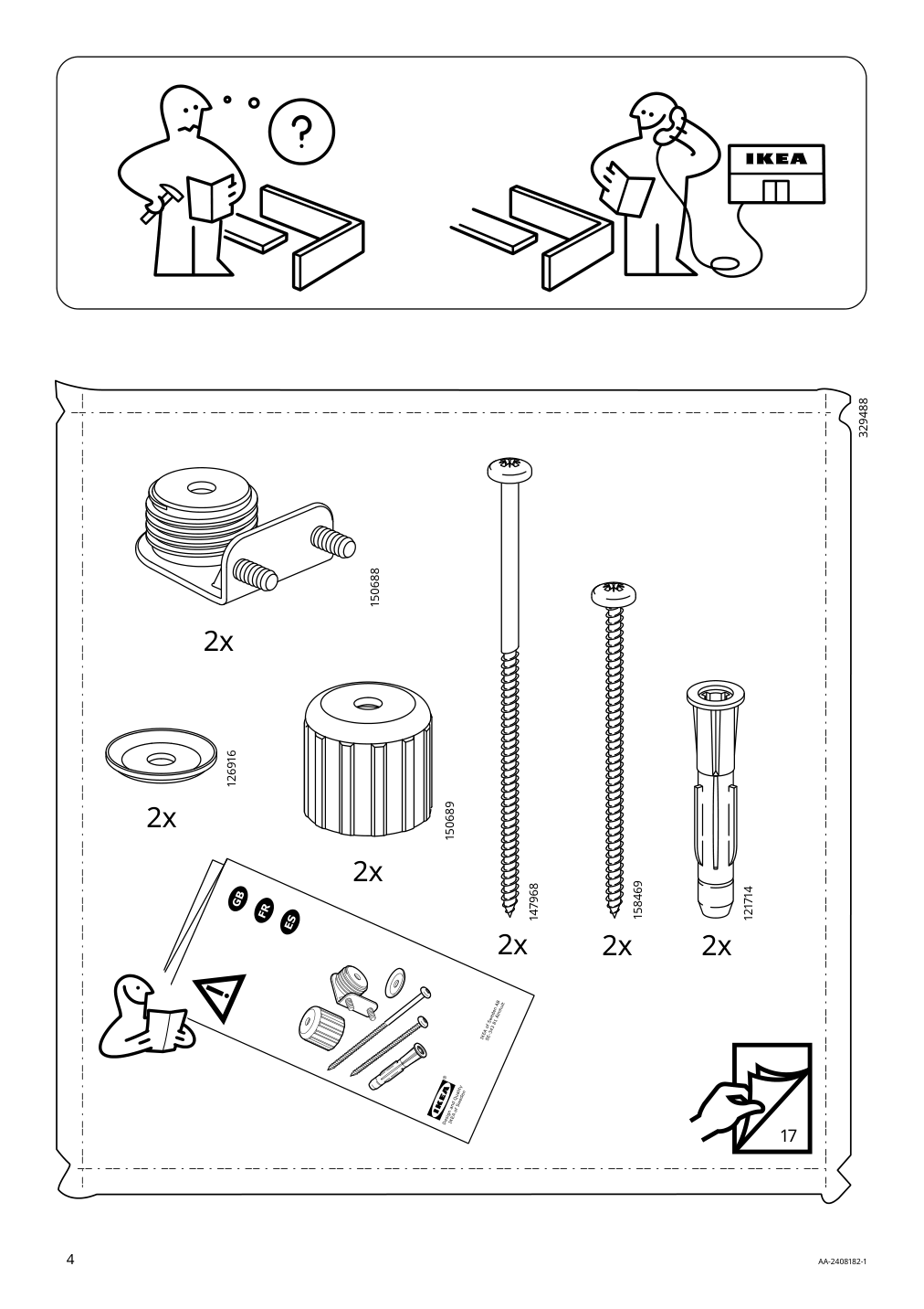 Assembly instructions for IKEA Visthus wardrobe gray white | Page 4 - IKEA VISTHUS wardrobe 503.476.16