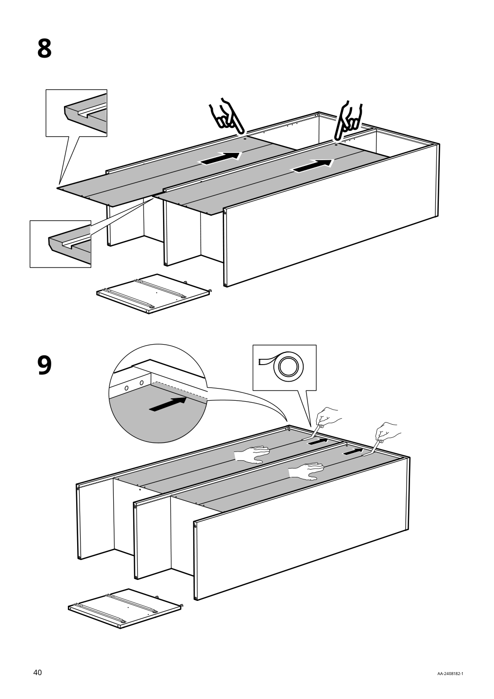 Assembly instructions for IKEA Visthus wardrobe gray white | Page 40 - IKEA VISTHUS wardrobe 503.476.16