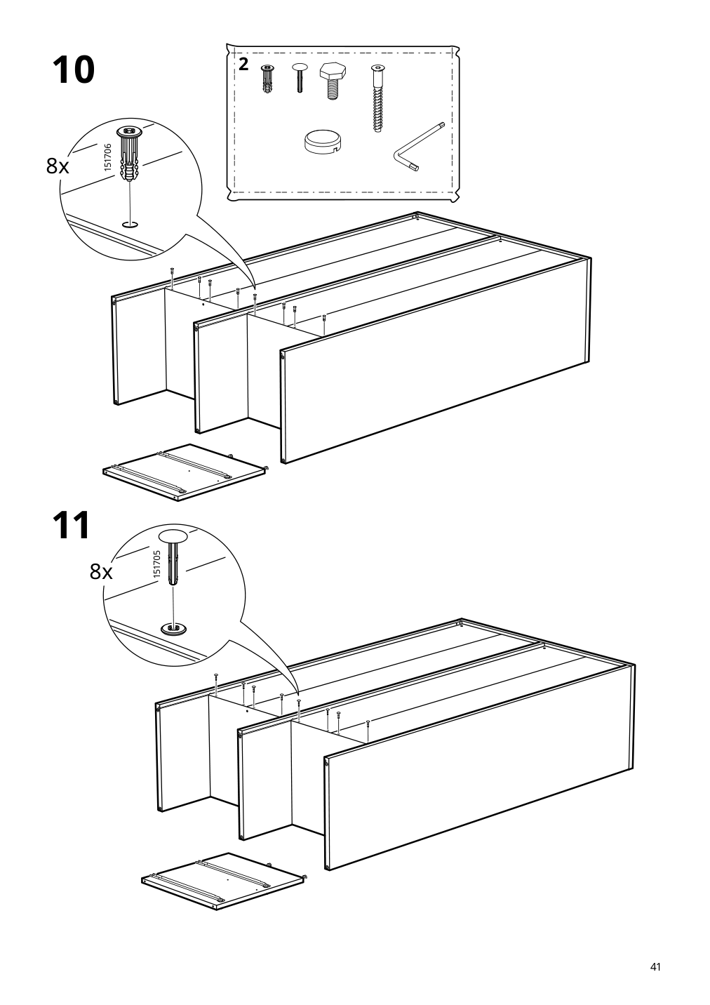 Assembly instructions for IKEA Visthus wardrobe gray white | Page 41 - IKEA VISTHUS wardrobe 503.476.16