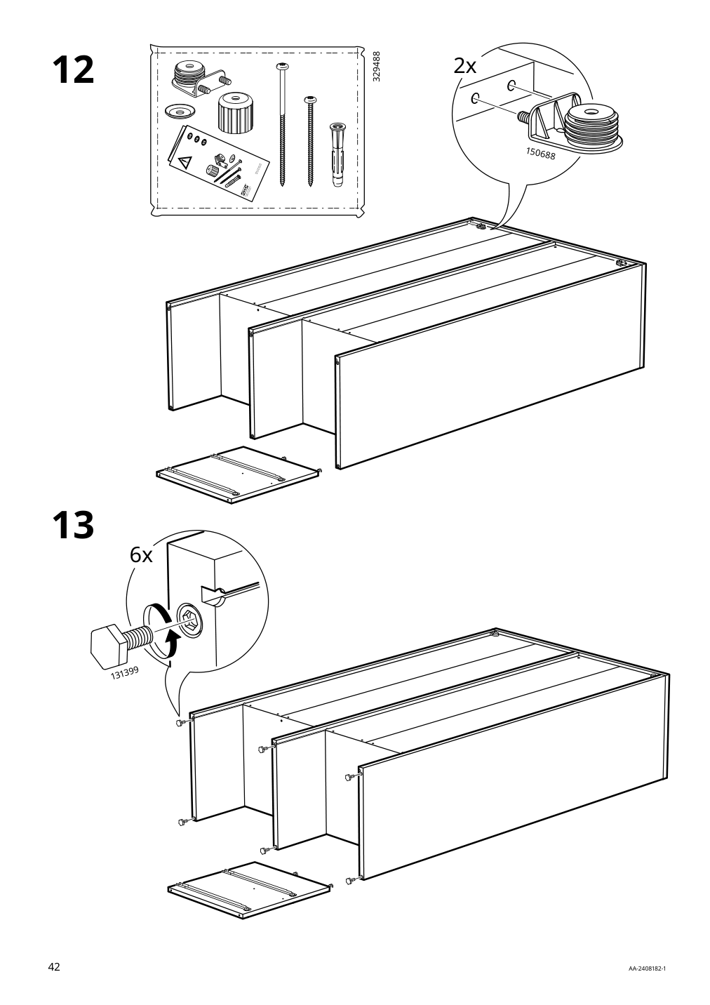 Assembly instructions for IKEA Visthus wardrobe gray white | Page 42 - IKEA VISTHUS wardrobe 503.476.16