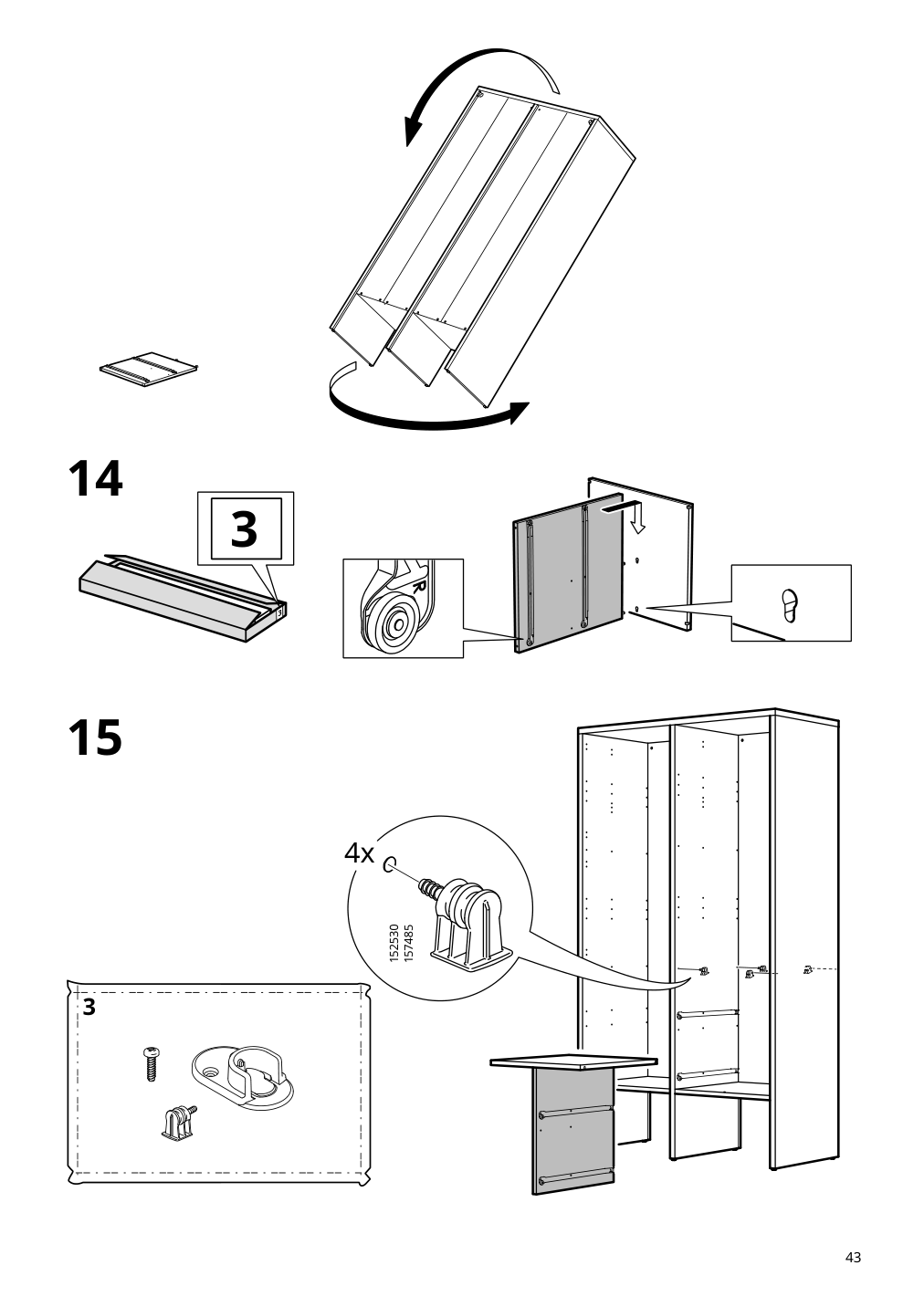 Assembly instructions for IKEA Visthus wardrobe gray white | Page 43 - IKEA VISTHUS wardrobe 503.476.16