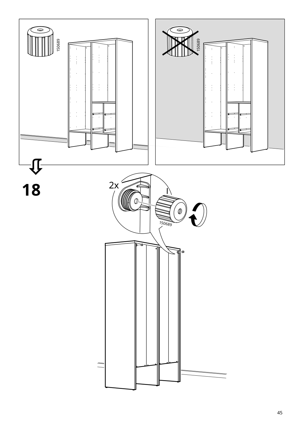 Assembly instructions for IKEA Visthus wardrobe gray white | Page 45 - IKEA VISTHUS wardrobe 503.476.16