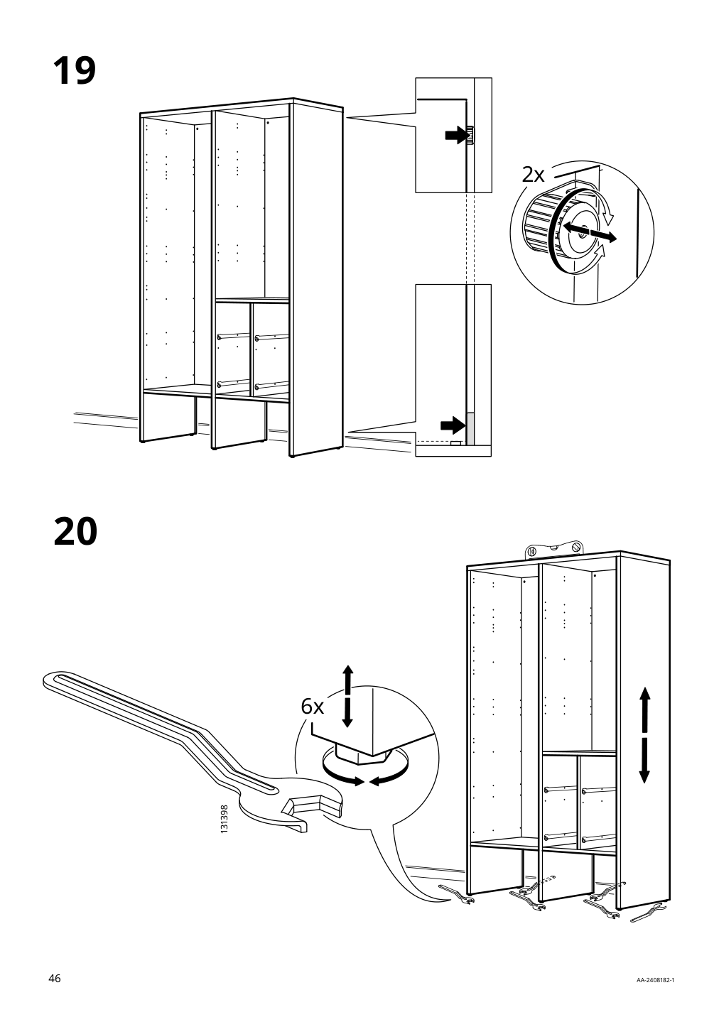 Assembly instructions for IKEA Visthus wardrobe gray white | Page 46 - IKEA VISTHUS wardrobe 503.476.16