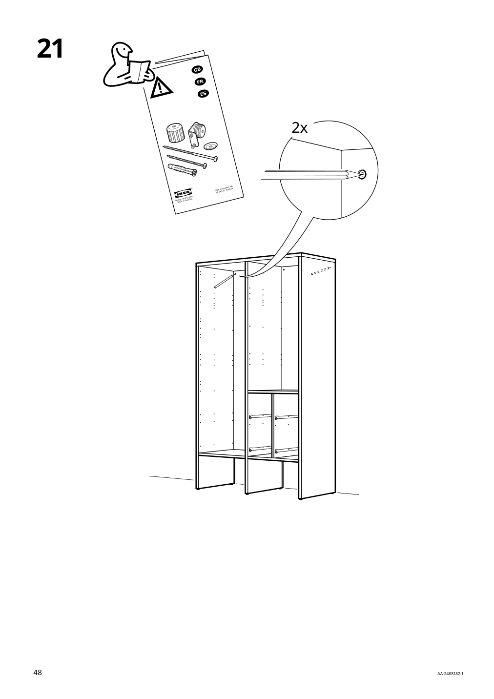 Assembly instructions for IKEA Visthus wardrobe gray white | Page 48 - IKEA VISTHUS wardrobe 503.476.16