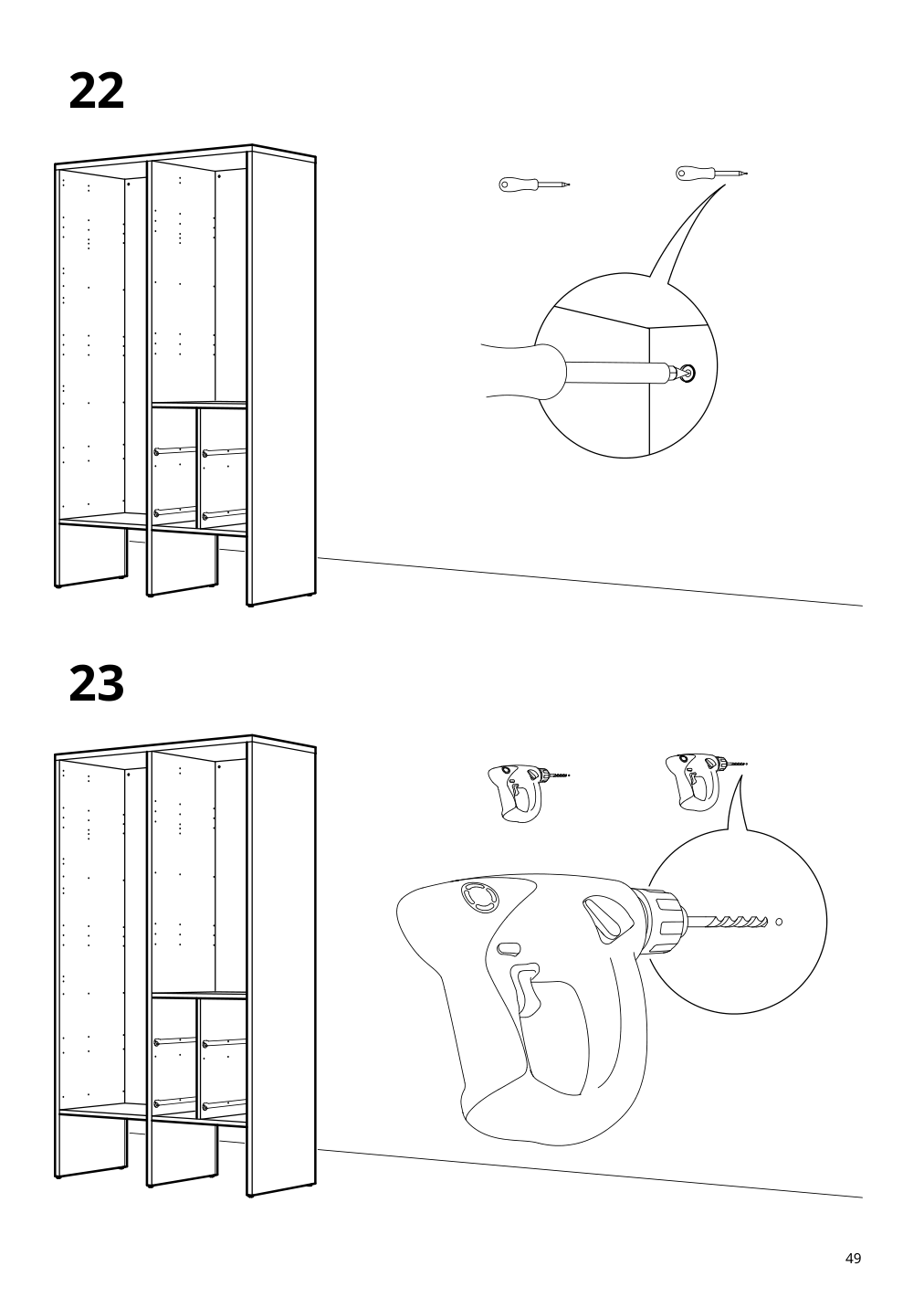 Assembly instructions for IKEA Visthus wardrobe gray white | Page 49 - IKEA VISTHUS wardrobe 503.476.16