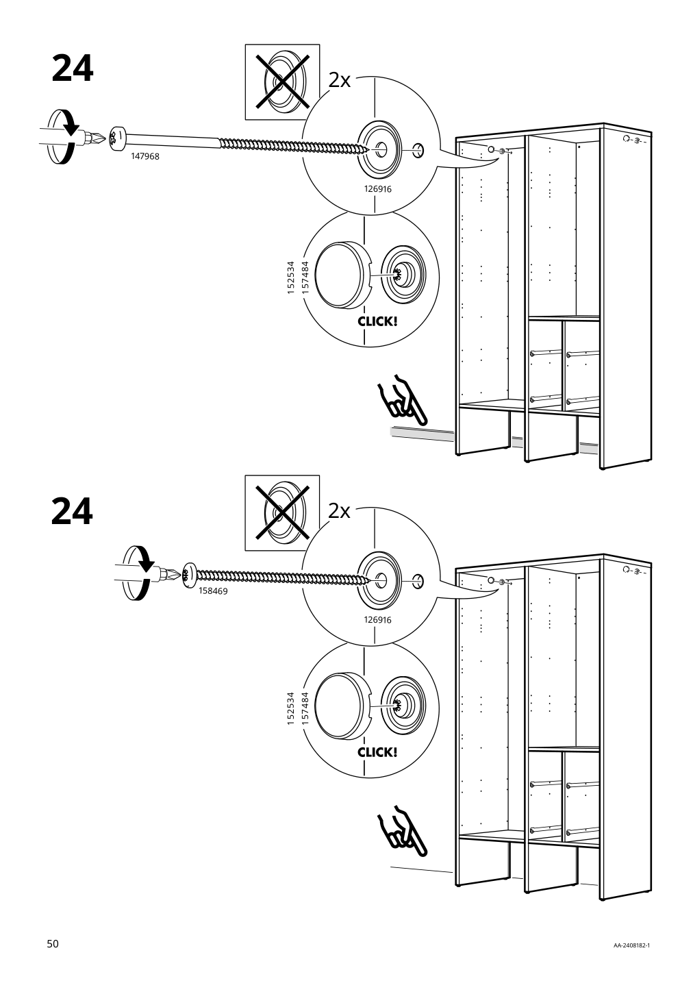 Assembly instructions for IKEA Visthus wardrobe gray white | Page 50 - IKEA VISTHUS wardrobe 503.476.16