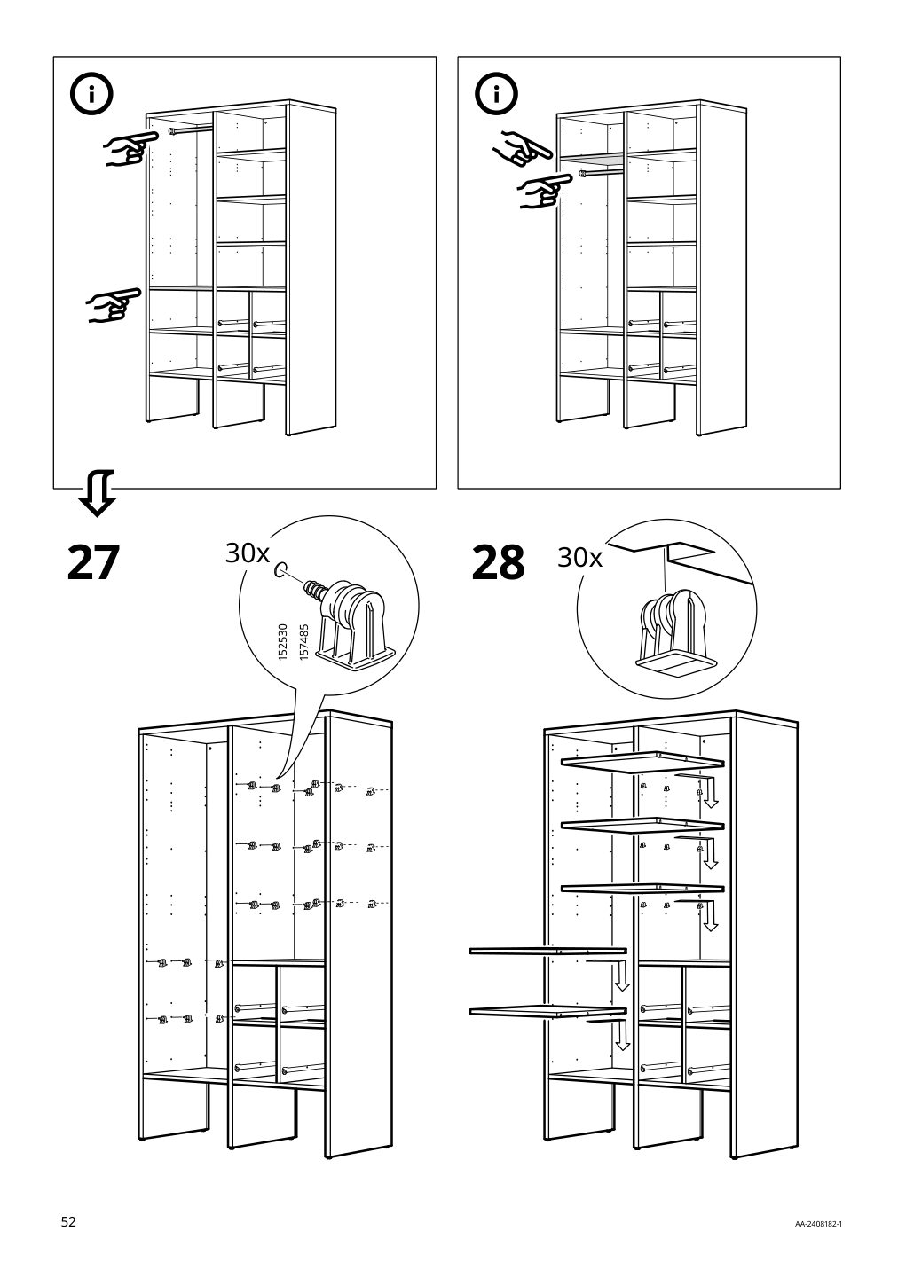 Assembly instructions for IKEA Visthus wardrobe gray white | Page 52 - IKEA VISTHUS wardrobe 503.476.16