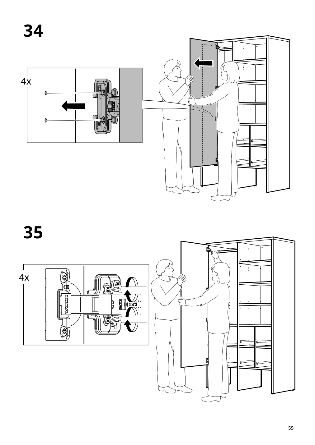 Assembly instructions for IKEA Visthus wardrobe gray white | Page 55 - IKEA VISTHUS wardrobe 503.476.16