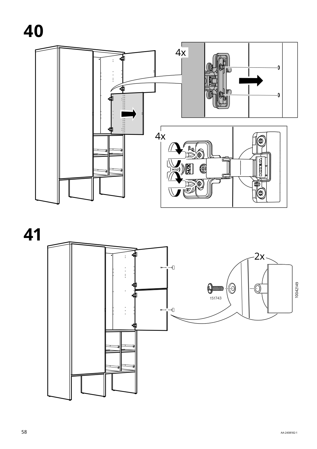 Assembly instructions for IKEA Visthus wardrobe gray white | Page 58 - IKEA VISTHUS wardrobe 503.476.16