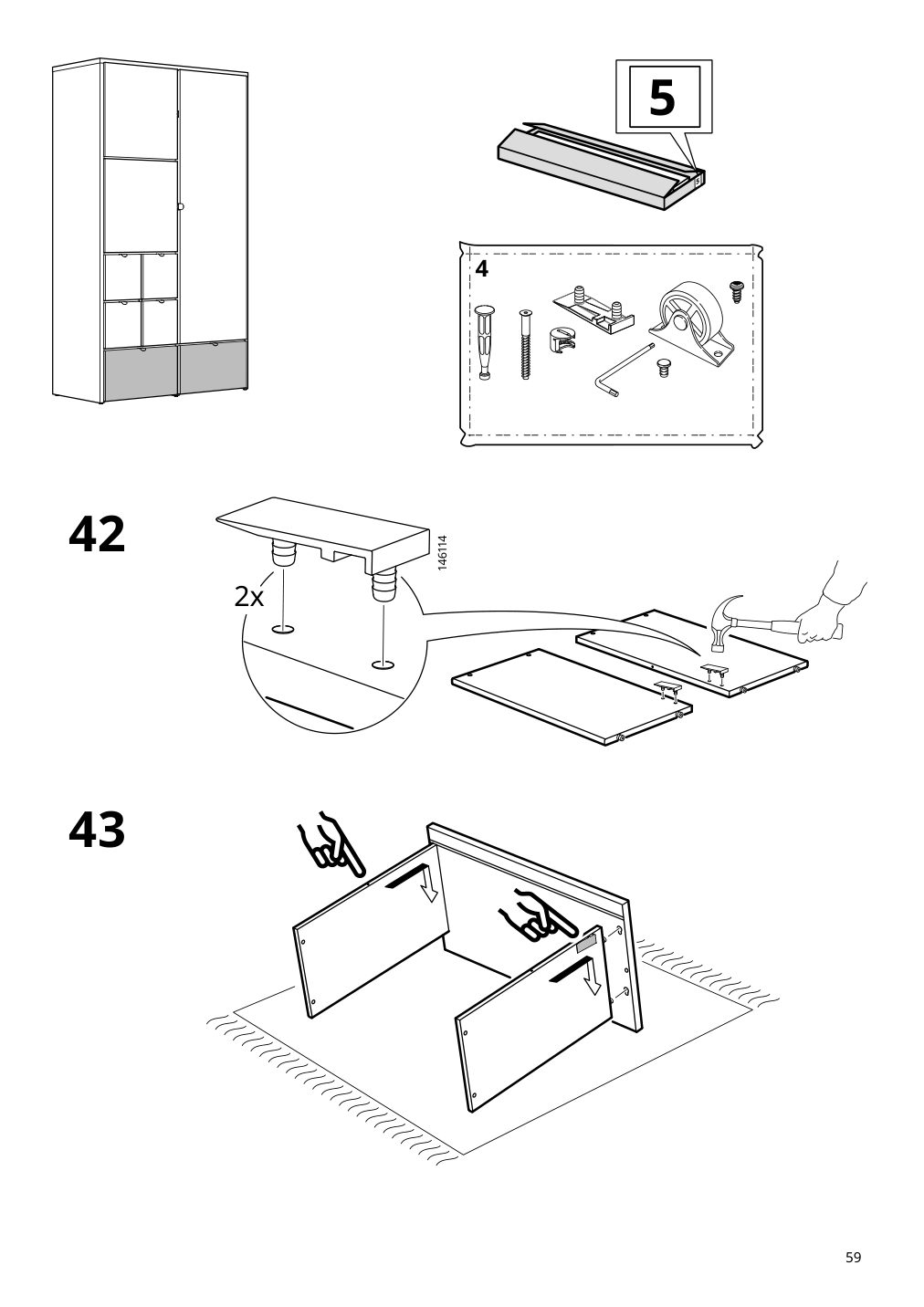 Assembly instructions for IKEA Visthus wardrobe gray white | Page 59 - IKEA VISTHUS wardrobe 503.476.16