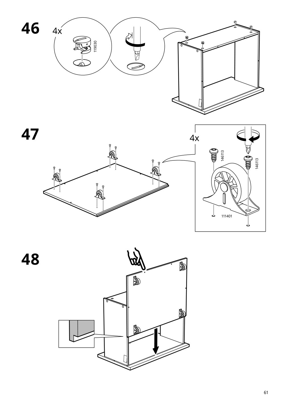 Assembly instructions for IKEA Visthus wardrobe gray white | Page 61 - IKEA VISTHUS wardrobe 503.476.16