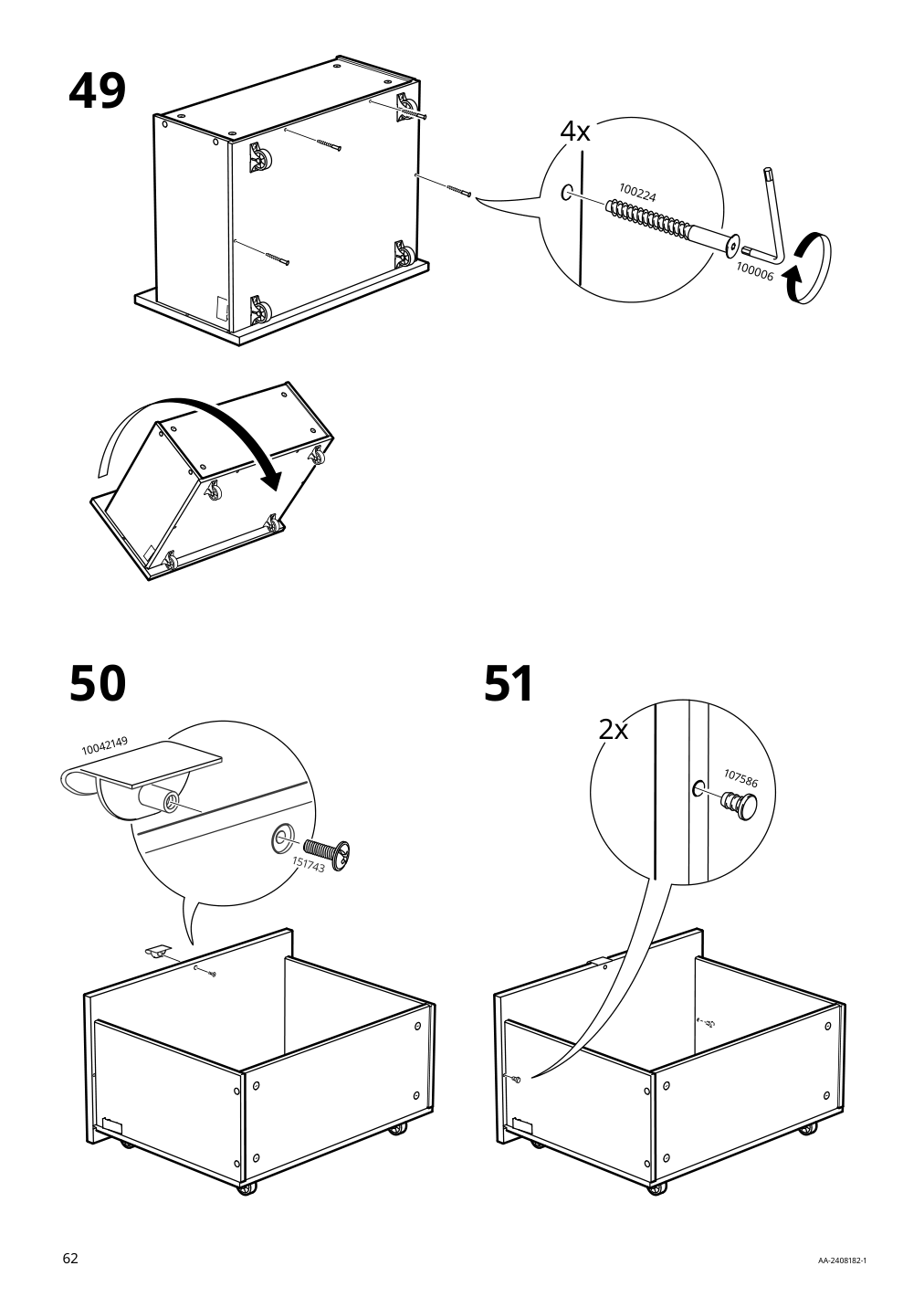 Assembly instructions for IKEA Visthus wardrobe gray white | Page 62 - IKEA VISTHUS wardrobe 503.476.16