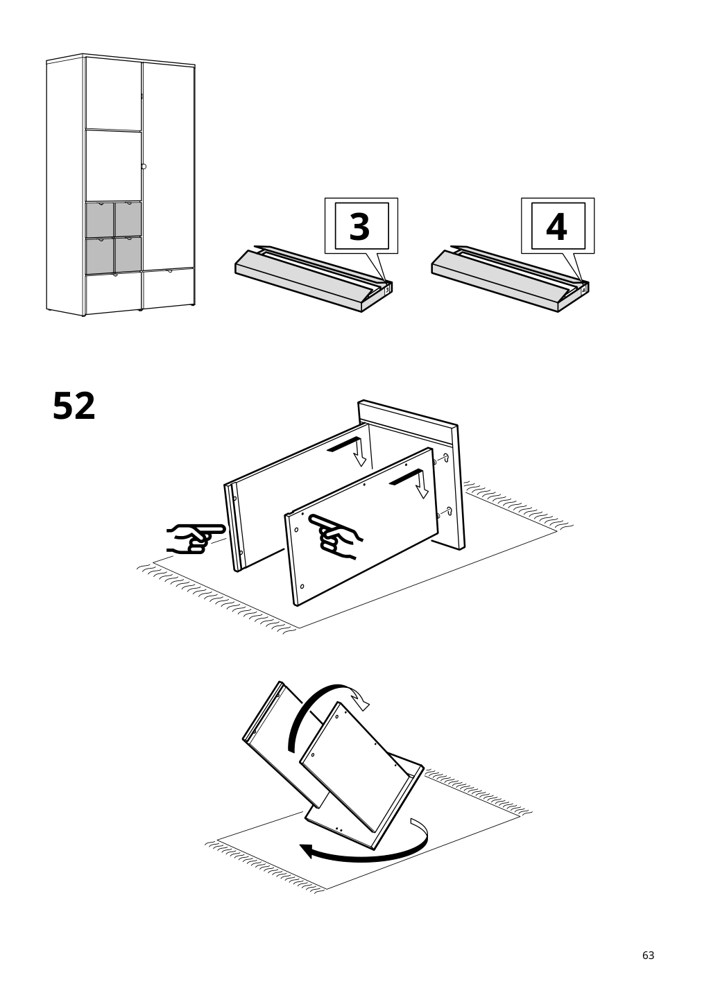 Assembly instructions for IKEA Visthus wardrobe gray white | Page 63 - IKEA VISTHUS wardrobe 503.476.16