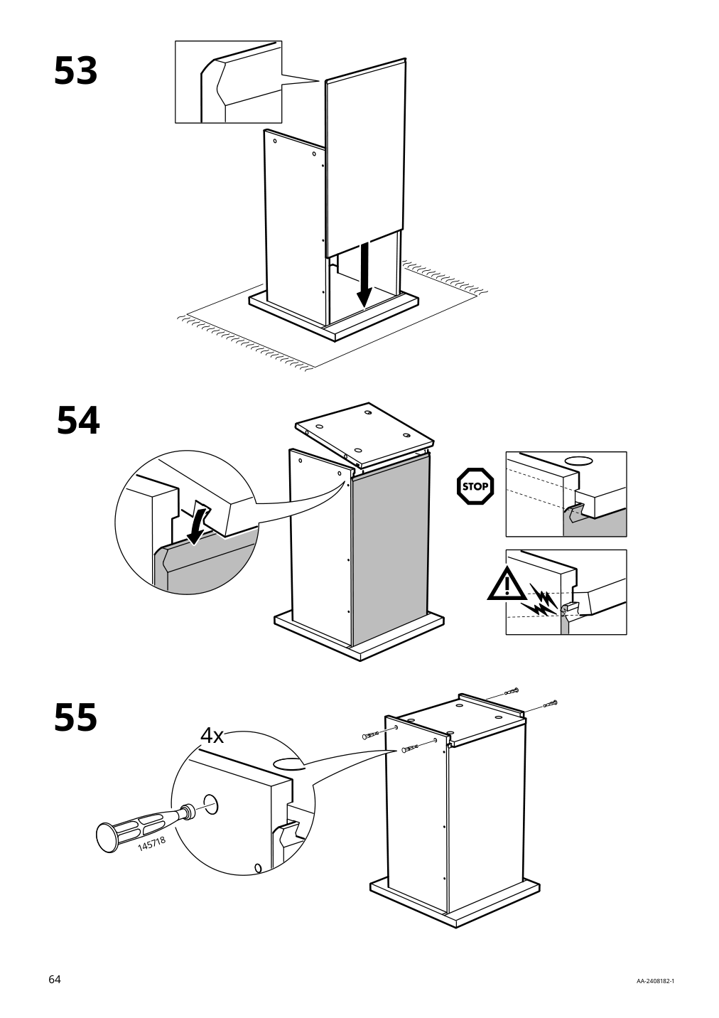 Assembly instructions for IKEA Visthus wardrobe gray white | Page 64 - IKEA VISTHUS wardrobe 503.476.16