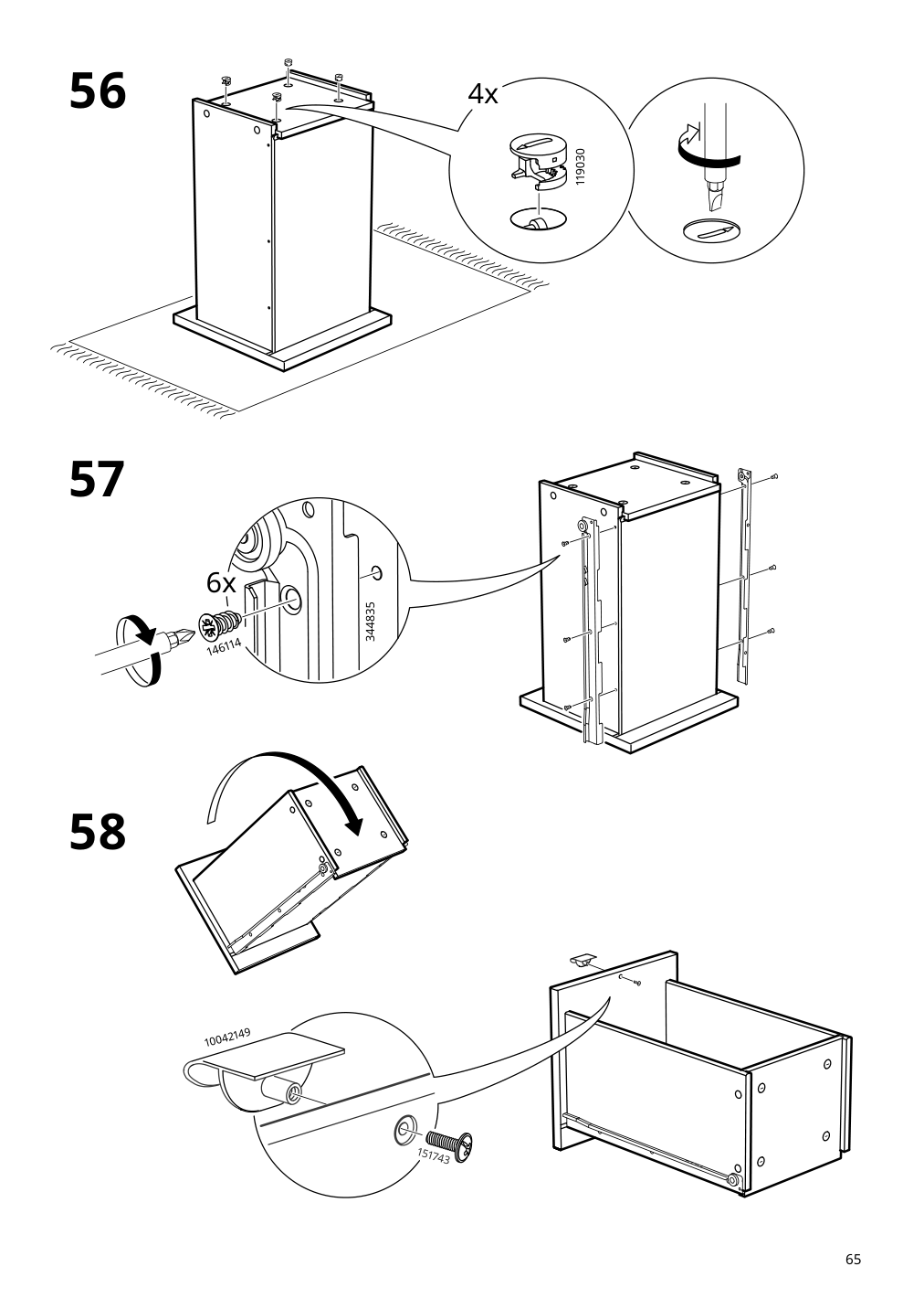 Assembly instructions for IKEA Visthus wardrobe gray white | Page 65 - IKEA VISTHUS wardrobe 503.476.16