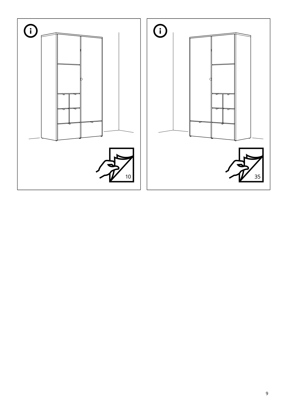 Assembly instructions for IKEA Visthus wardrobe gray white | Page 9 - IKEA VISTHUS wardrobe 503.476.16