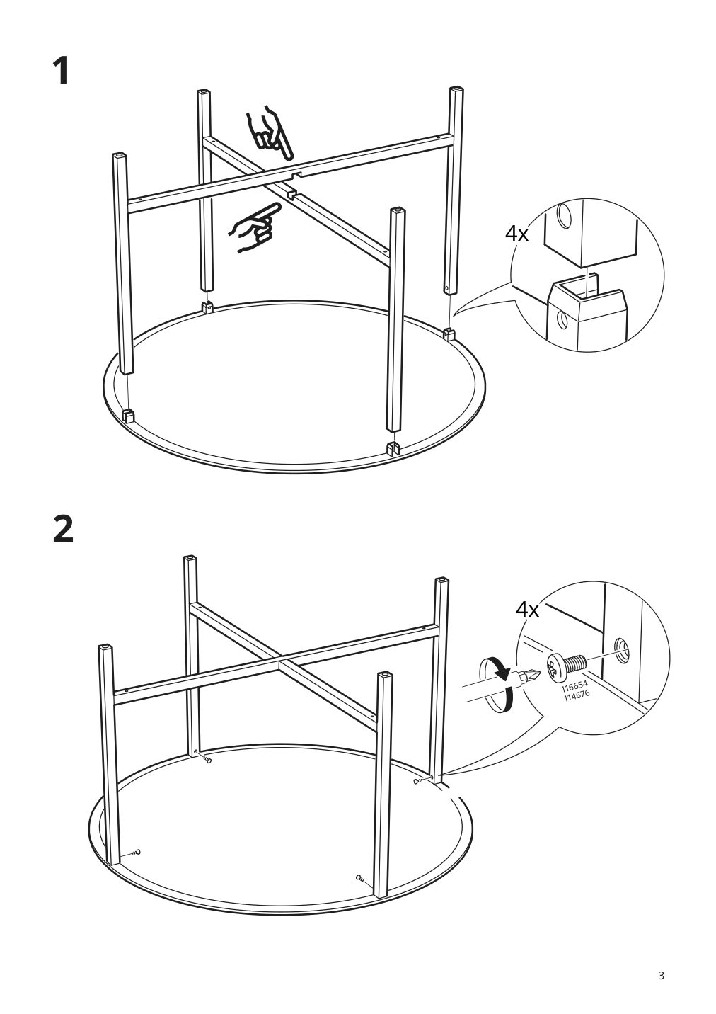 Assembly instructions for IKEA Vittsjoe coffee table black brown glass | Page 3 - IKEA VITTSJÖ coffee table 802.133.09