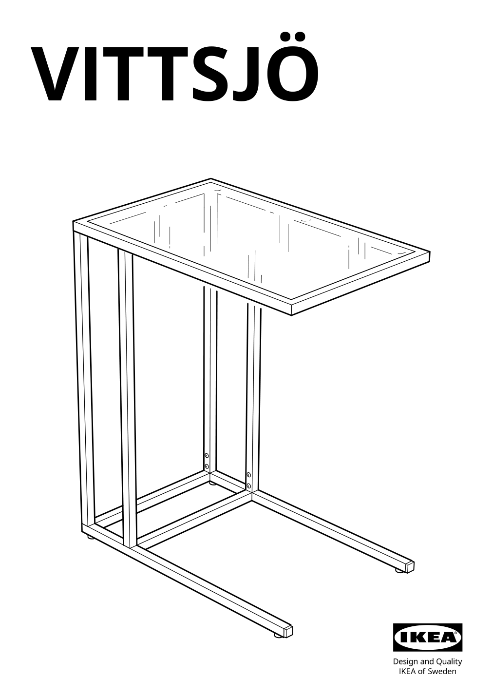 Assembly instructions for IKEA Vittsjoe laptop stand white glass | Page 1 - IKEA VITTSJÖ laptop stand 903.034.46