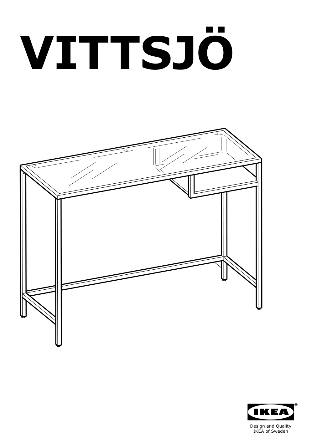 Assembly instructions for IKEA Vittsjoe laptop table black brown glass | Page 1 - IKEA VITTSJÖ laptop table 802.213.52