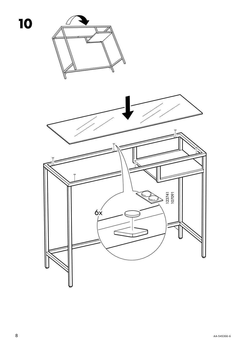 Assembly instructions for IKEA Vittsjoe laptop table black brown glass | Page 8 - IKEA VITTSJÖ laptop table 802.213.52