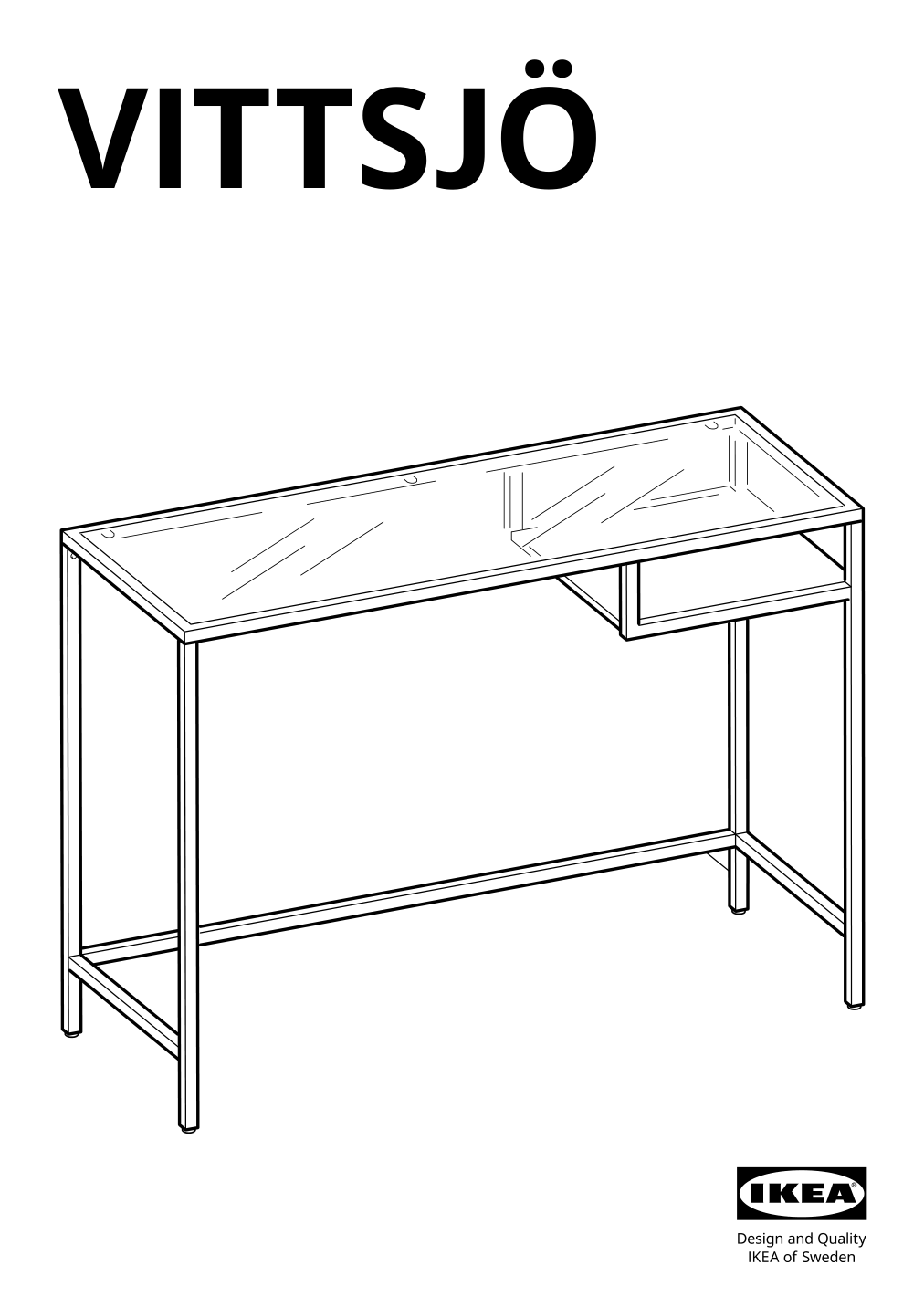 Assembly instructions for IKEA Vittsjoe laptop table white glass | Page 1 - IKEA VITTSJÖ shelving unit with laptop table 192.944.89