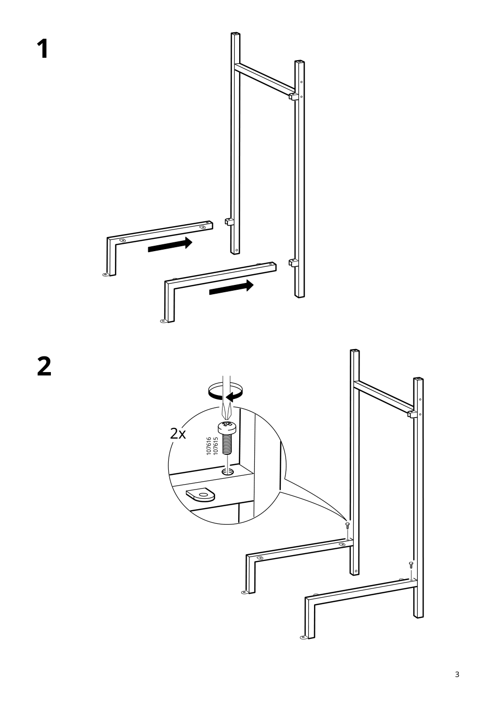 Assembly instructions for IKEA Vittsjoe laptop table white glass | Page 3 - IKEA VITTSJÖ shelving unit with laptop table 192.944.89