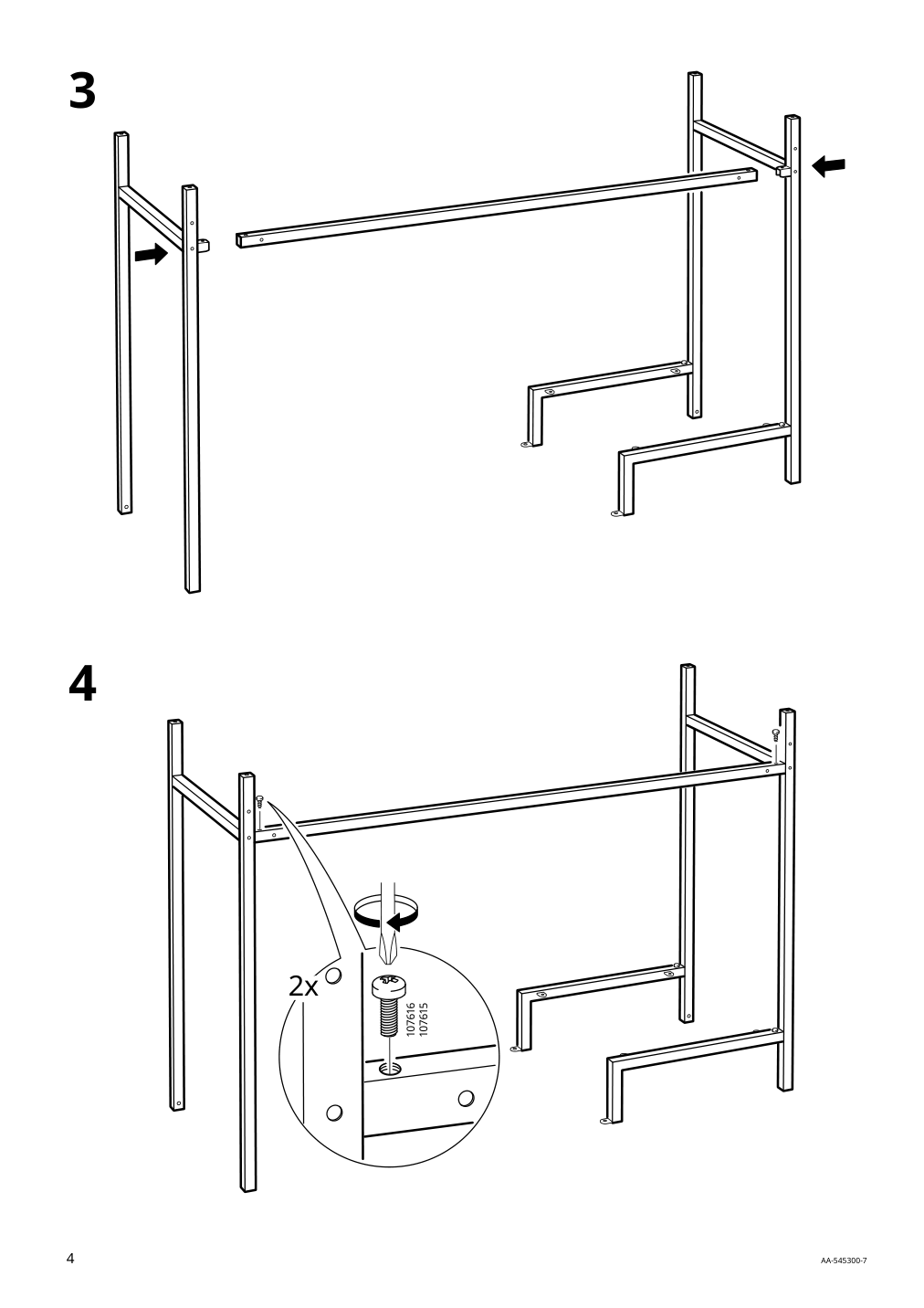 Assembly instructions for IKEA Vittsjoe laptop table white glass | Page 4 - IKEA VITTSJÖ shelving unit with laptop table 192.944.89