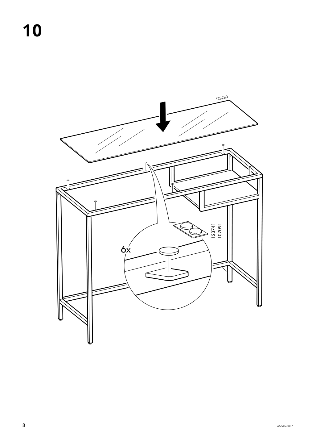 Assembly instructions for IKEA Vittsjoe laptop table white glass | Page 8 - IKEA VITTSJÖ shelving unit with laptop table 192.944.89