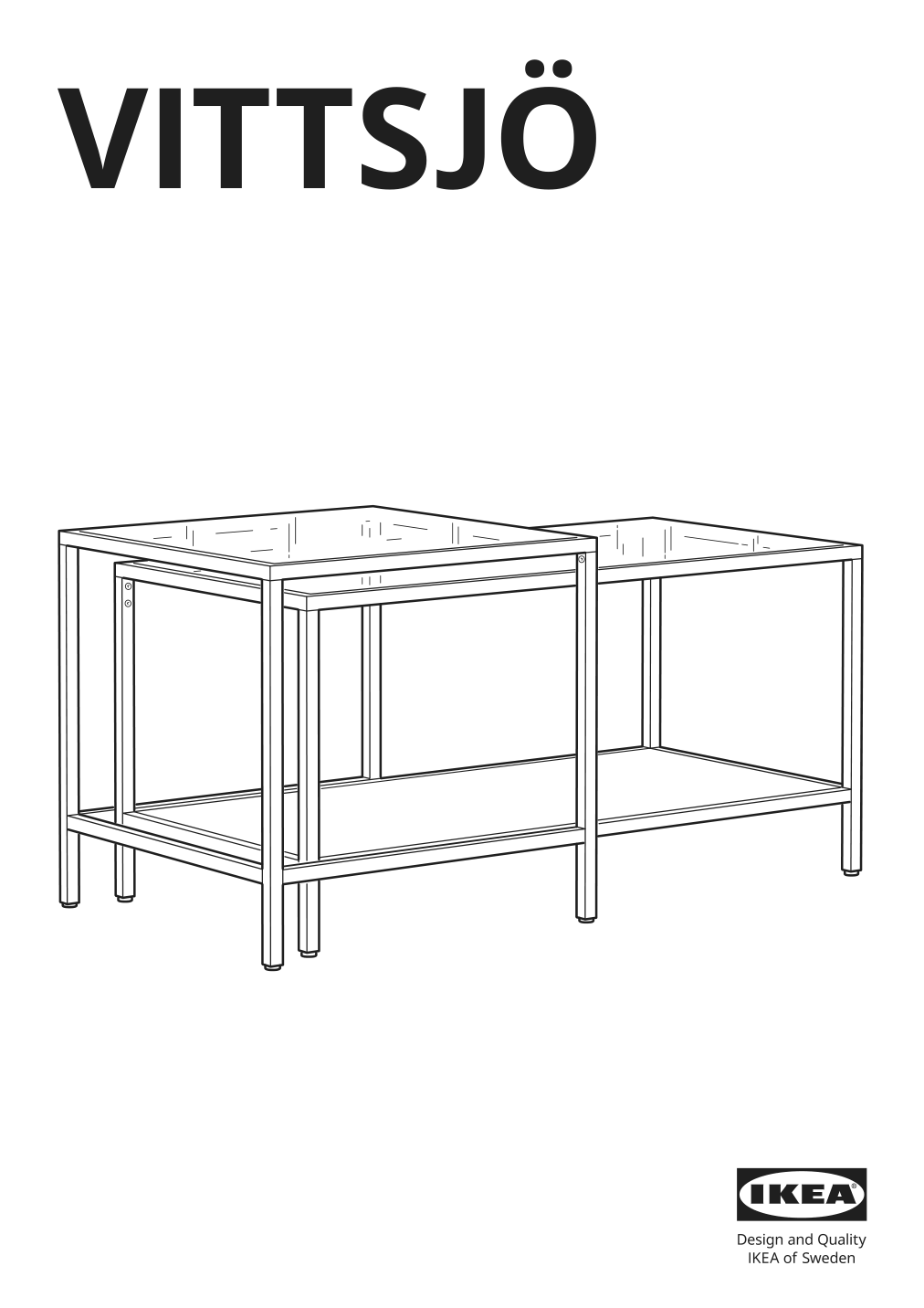 Assembly instructions for IKEA Vittsjoe nesting tables set of 2 black brown glass | Page 1 - IKEA VITTSJÖ nesting tables, set of 2 802.153.32