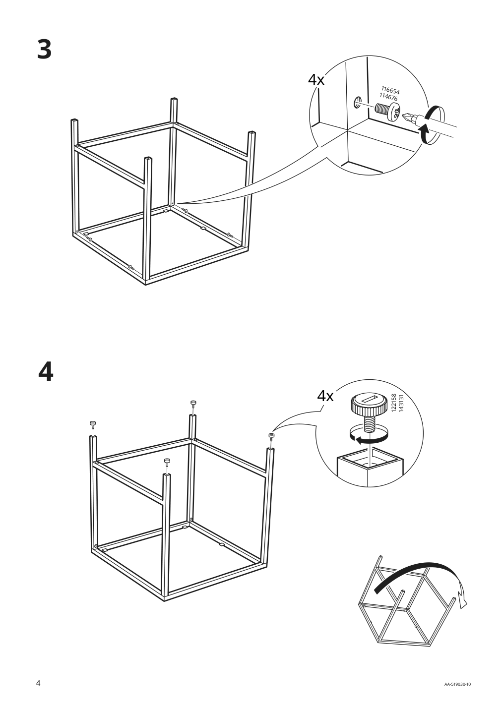 Assembly instructions for IKEA Vittsjoe nesting tables set of 2 black brown glass | Page 4 - IKEA VITTSJÖ nesting tables, set of 2 802.153.32