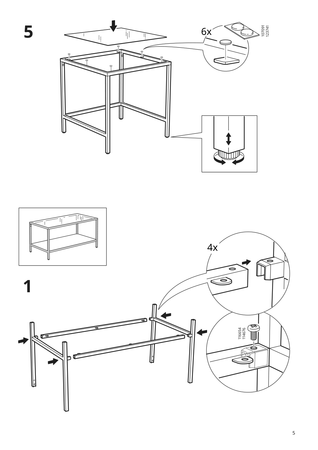 Assembly instructions for IKEA Vittsjoe nesting tables set of 2 black brown glass | Page 5 - IKEA VITTSJÖ nesting tables, set of 2 802.153.32