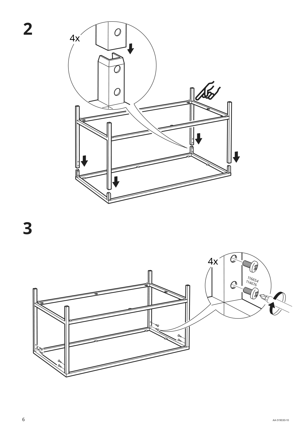 Assembly instructions for IKEA Vittsjoe nesting tables set of 2 black brown glass | Page 6 - IKEA VITTSJÖ nesting tables, set of 2 802.153.32