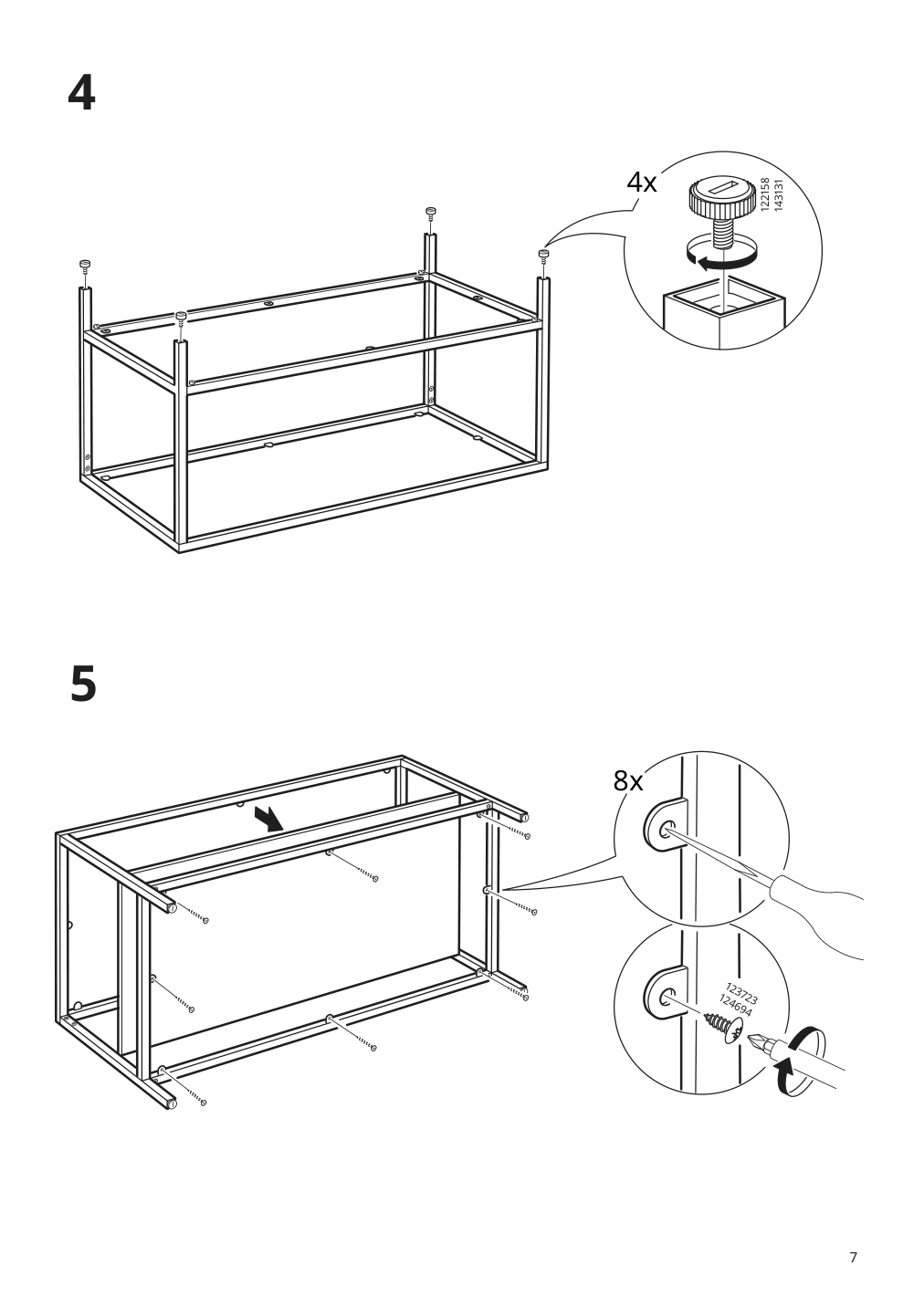 Assembly instructions for IKEA Vittsjoe nesting tables set of 2 black brown glass | Page 7 - IKEA VITTSJÖ nesting tables, set of 2 802.153.32