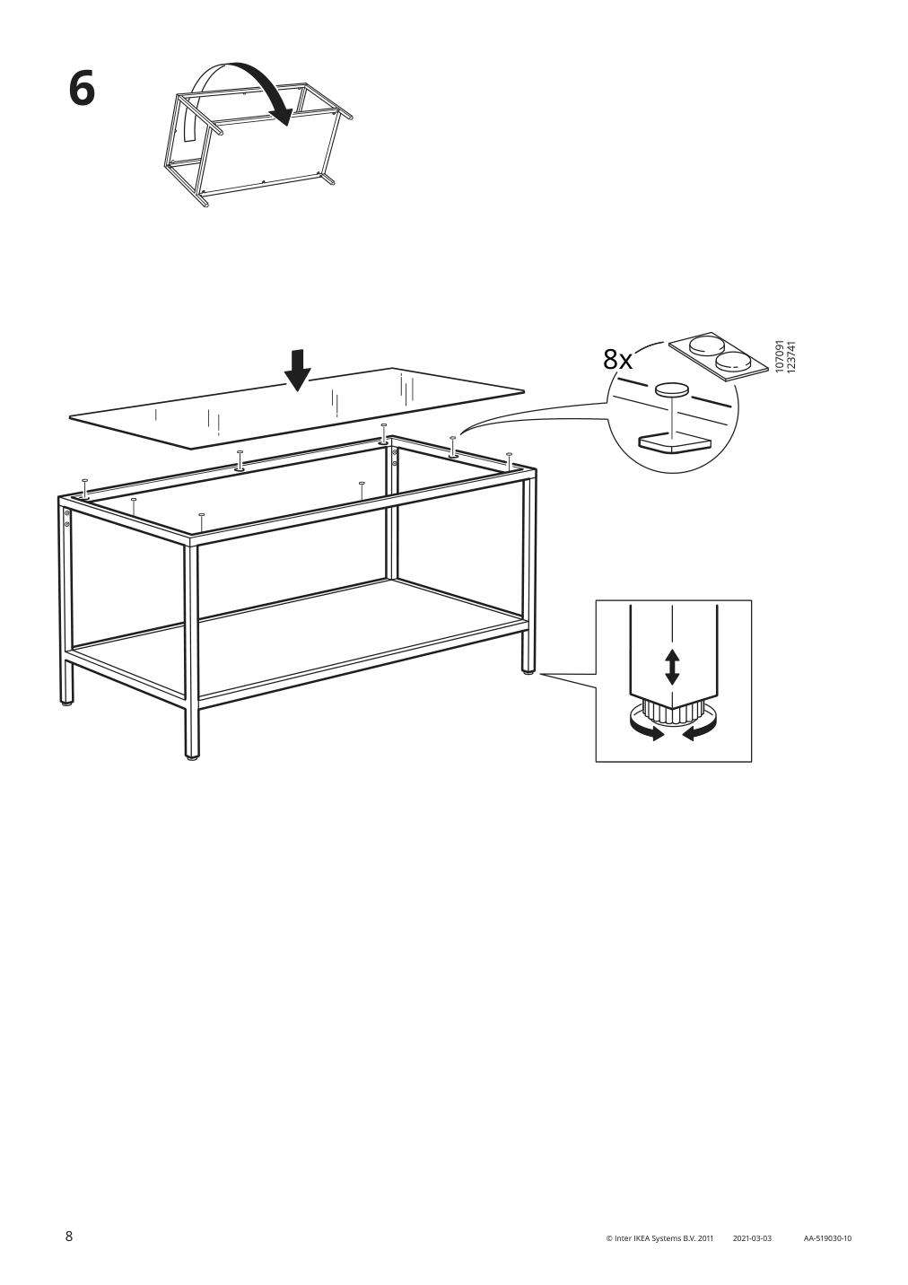 Assembly instructions for IKEA Vittsjoe nesting tables set of 2 black brown glass | Page 8 - IKEA VITTSJÖ nesting tables, set of 2 802.153.32